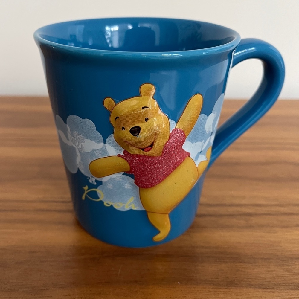DISNEY Store Winnie The Pooh Mug 3D Embossed Design Clouds Coffee Tea